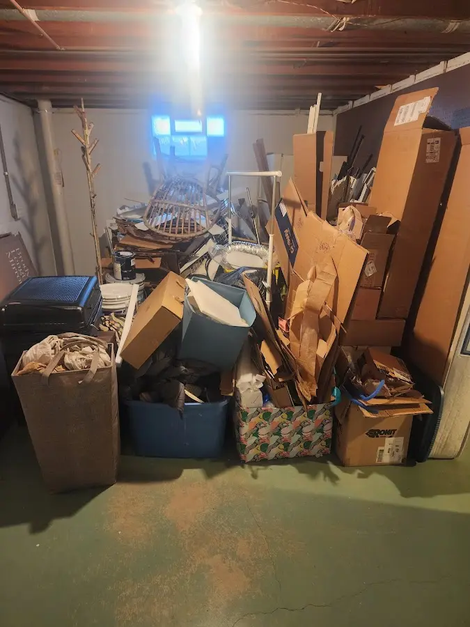 Roll-off dumpster container at job site for Yard Waste Dumpster Rental in Gillette